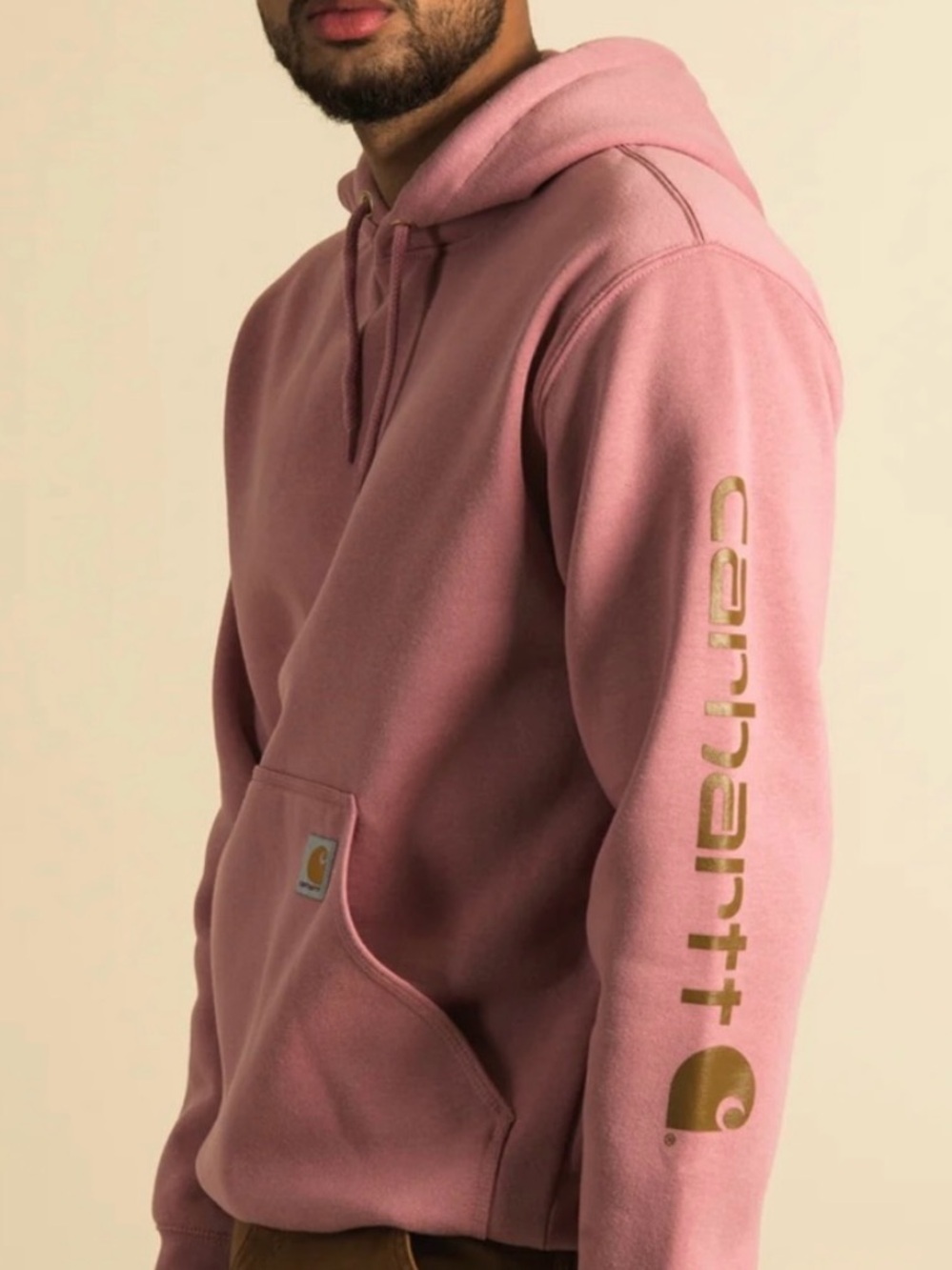 Carhartt Men's Dusty Rose Pullover Hoodie L Loose Fit Streetwear Gorpcore K288